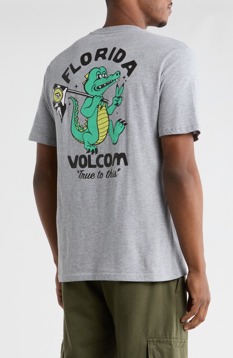 Volcom Gatornation Cotton Graphic T-Shirt, Alternate, color, Heather Grey