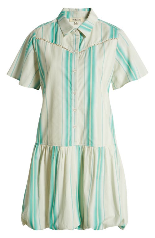 Du Paradis Gardenia Stripe Bubble Hem Shirtdress In Vintage Stripes