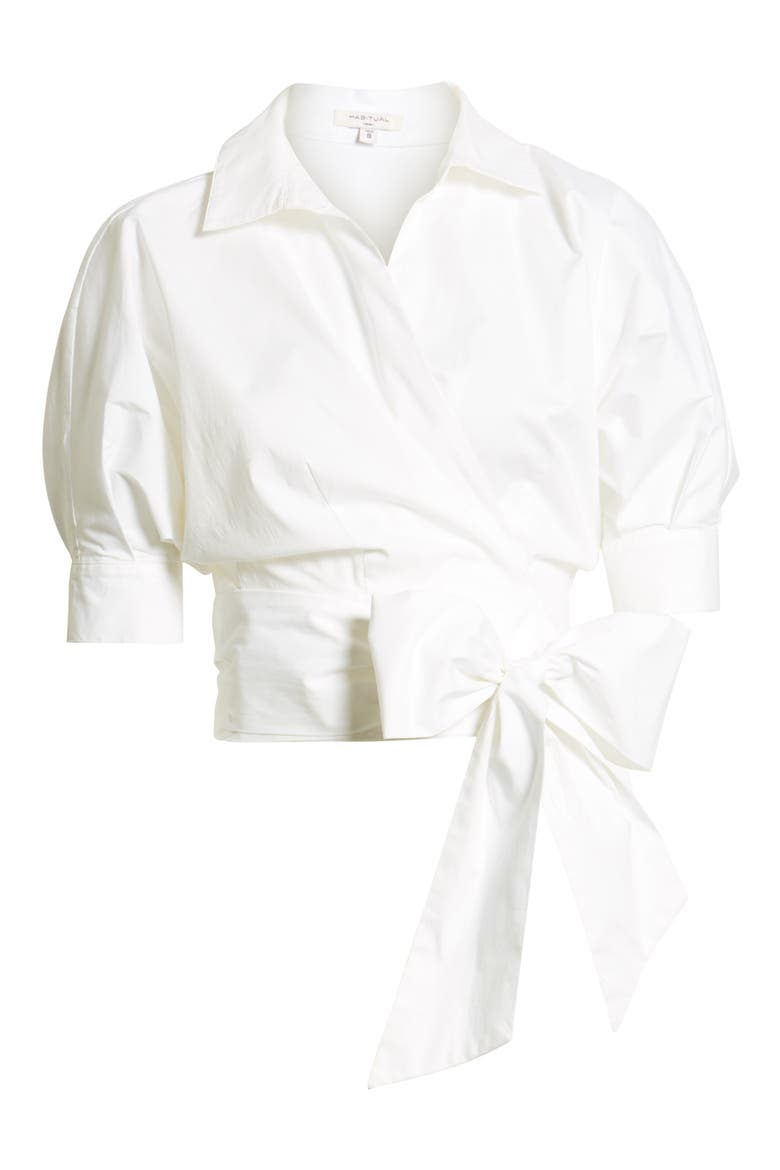 Arietta Sash Tie Wrap Top, Alternate, color, BRIGHT WHITE
