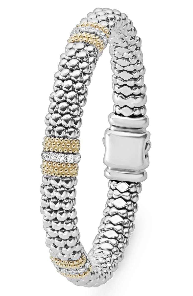 LAGOS Caviar Lux Diamond Bracelet, Alternate, color, Silver
