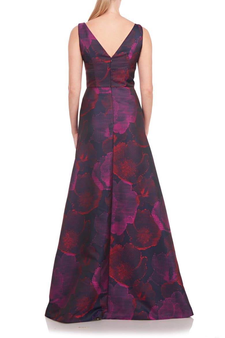 Indira Floral Maxi Jumpsuit, Alternate, color, DEEP NAVY/ LIGHT PLUM