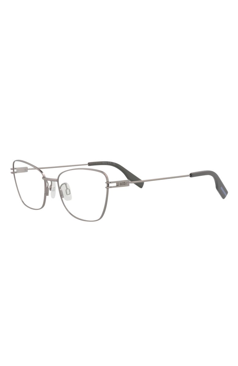 McQueen 50mm Cat Eye Optical Glasses, Alternate, color, Ruthenium Transparent