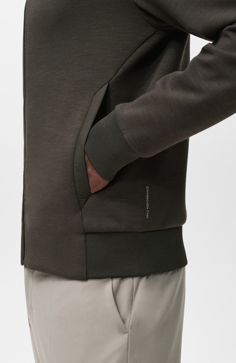 MANGO Regular Fit Thermolite<sup>®</sup> Performance Zip Hoodie, Alternate, color, Medium Brown