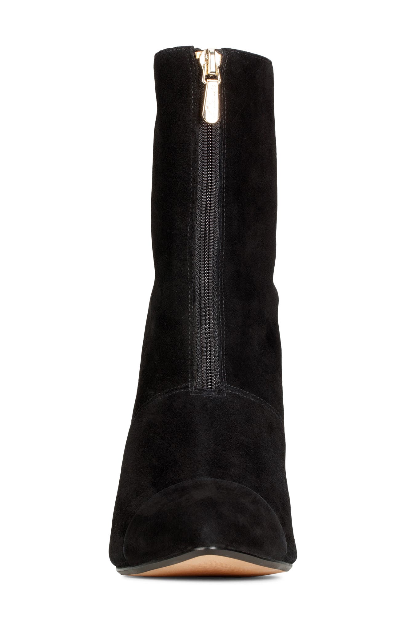 Laina85 Front Zip Bootie, Alternate, color, BLACK SUEDE