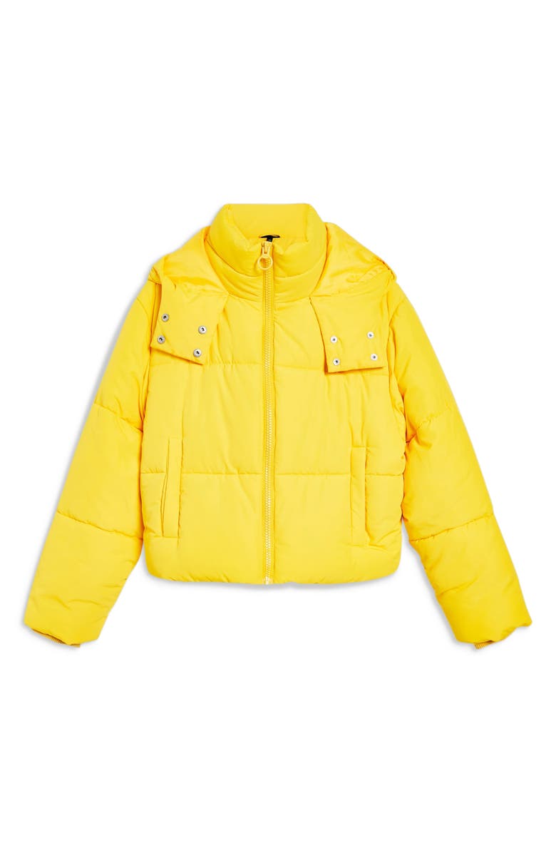 Topshop Hooded Puffer Jacket, Alternate, color,
