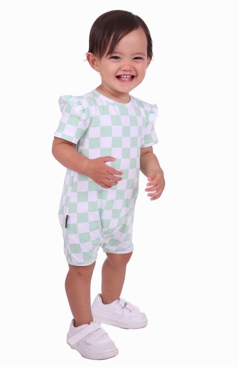 dot australia Check Frill Romper, Alternate, color,