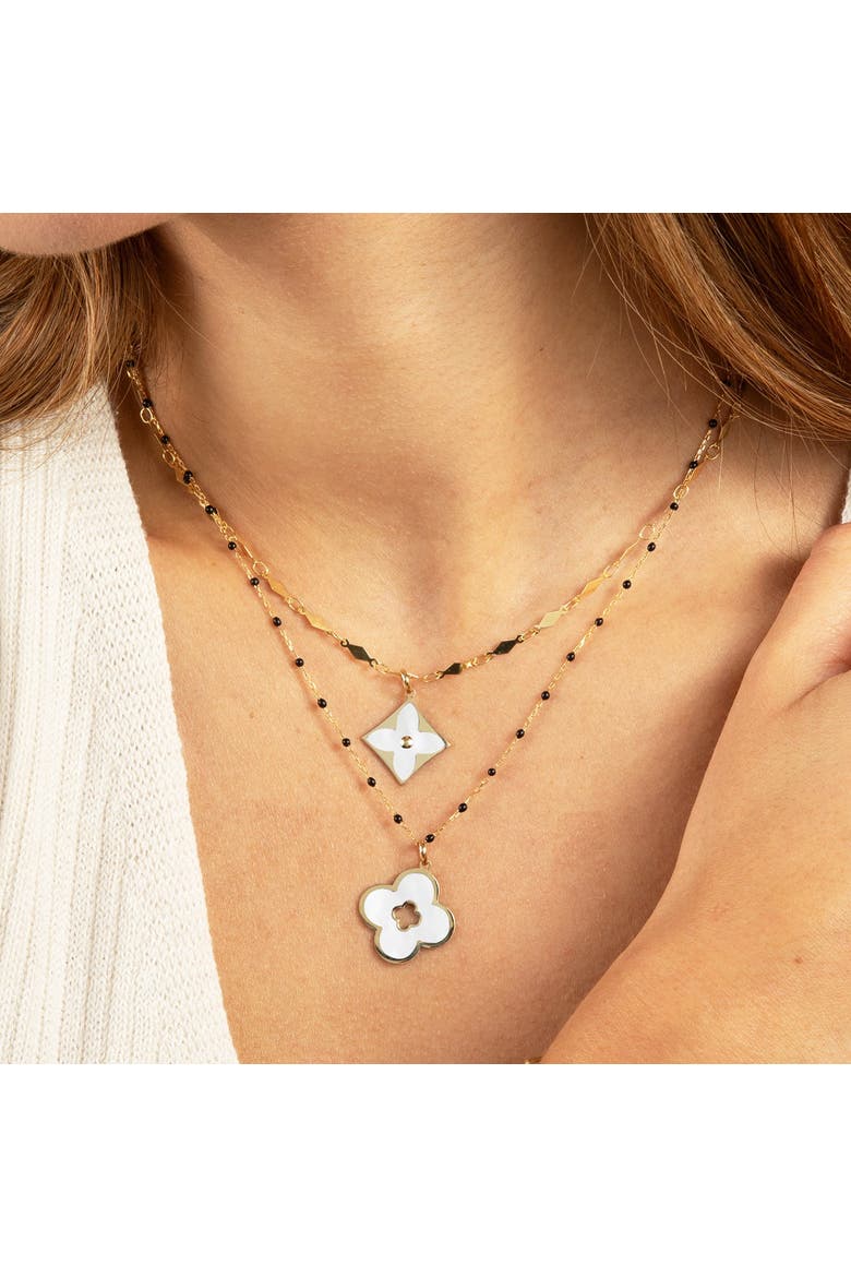 Mother of Pearl Luxe Flower Charm, Alternate, color, Mother of Pearl