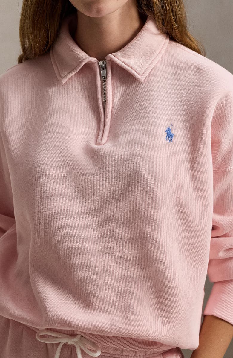 Polo Ralph Lauren Fleece Quarter Zip Pullover, Alternate, color, Pink Sand