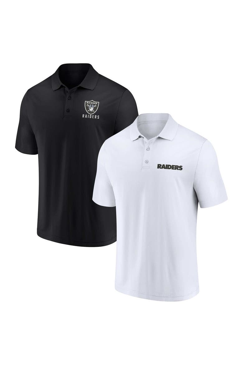 Men's Fanatics Branded White/Black Las Vegas Raiders Lockup Two-Pack Polo Set, Alternate, color, White
