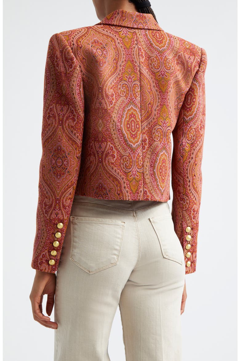 Lila Paisley Boxy Blazer, Alternate, color, BURNT ORANGE UMBER PAISLEY