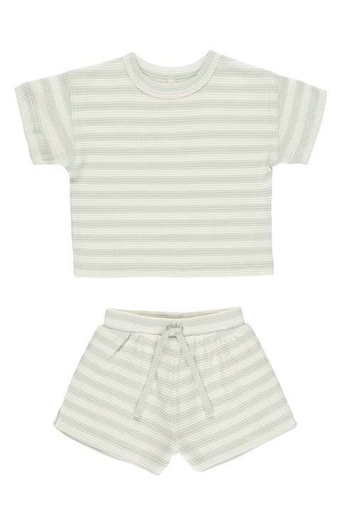 Waffle Knit Organic Cotton T-Shirt & Shorts Set (Baby)