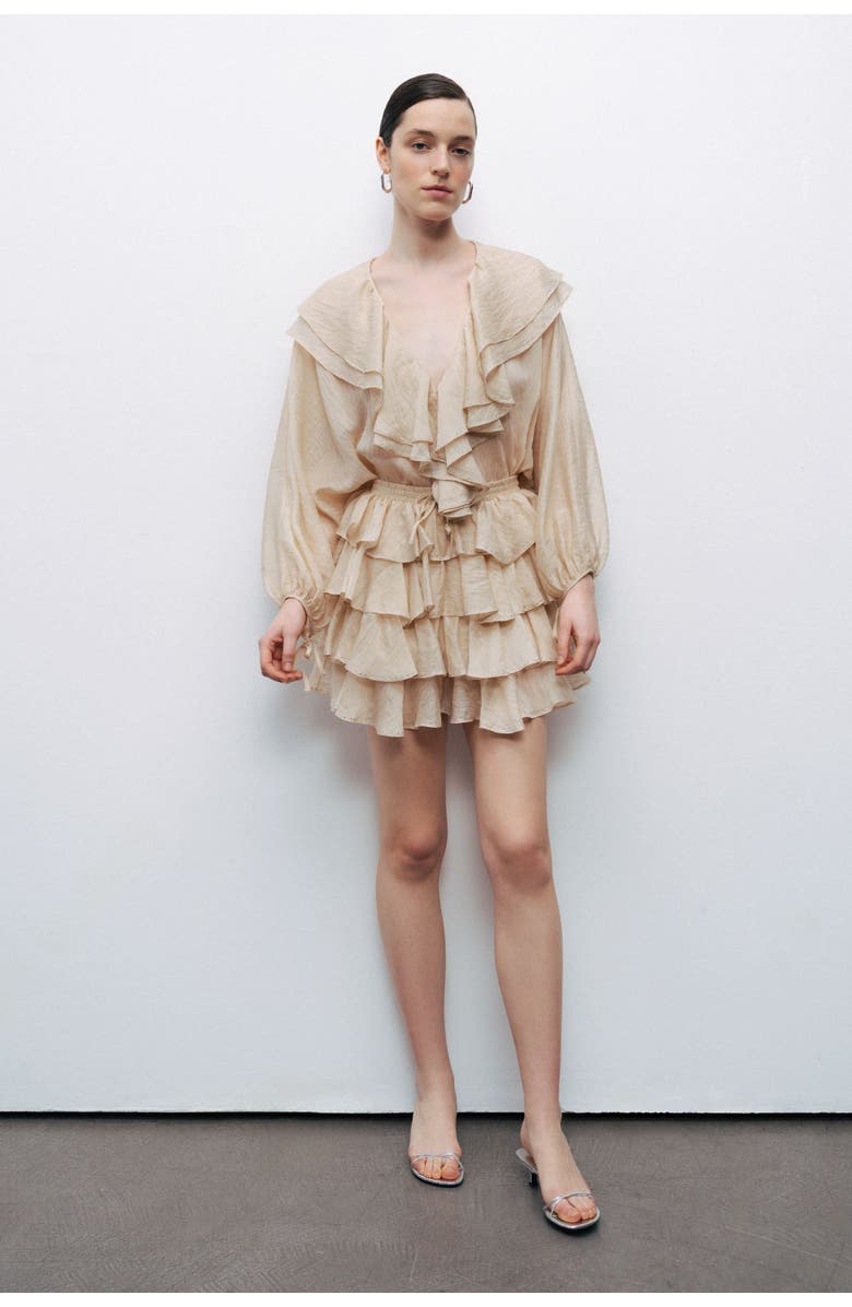 Nocturne Stoned Flounce Blouse, Alternate, color,