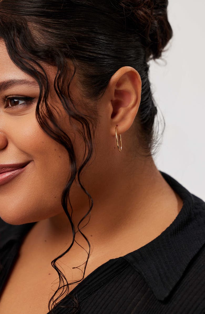 Ana Luisa Small Gold Hoop Earrings - Gold Slim Hoops Large, Alternate, color,