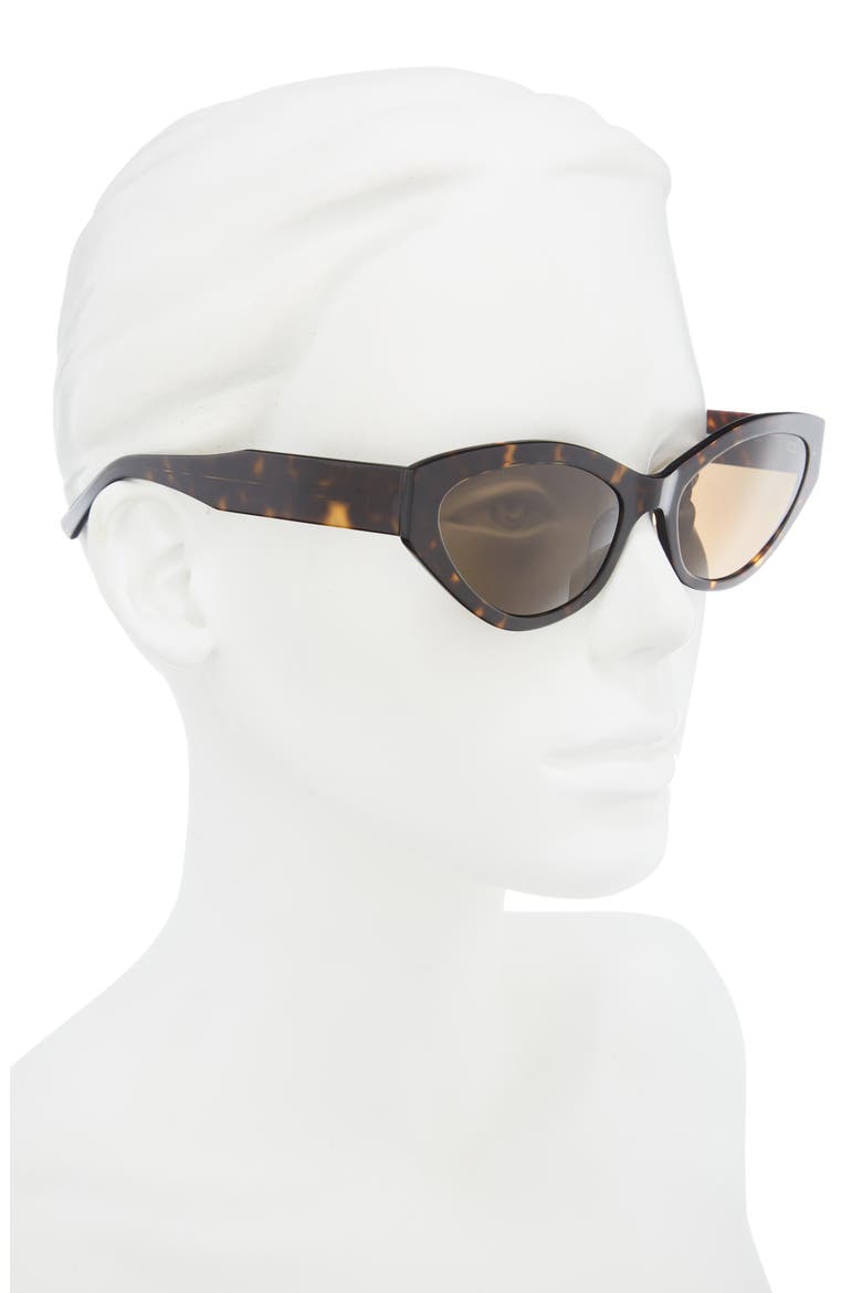 57mm Cat Eye Sunglasses, Alternate, color, HAVANA HAVANA BROWN