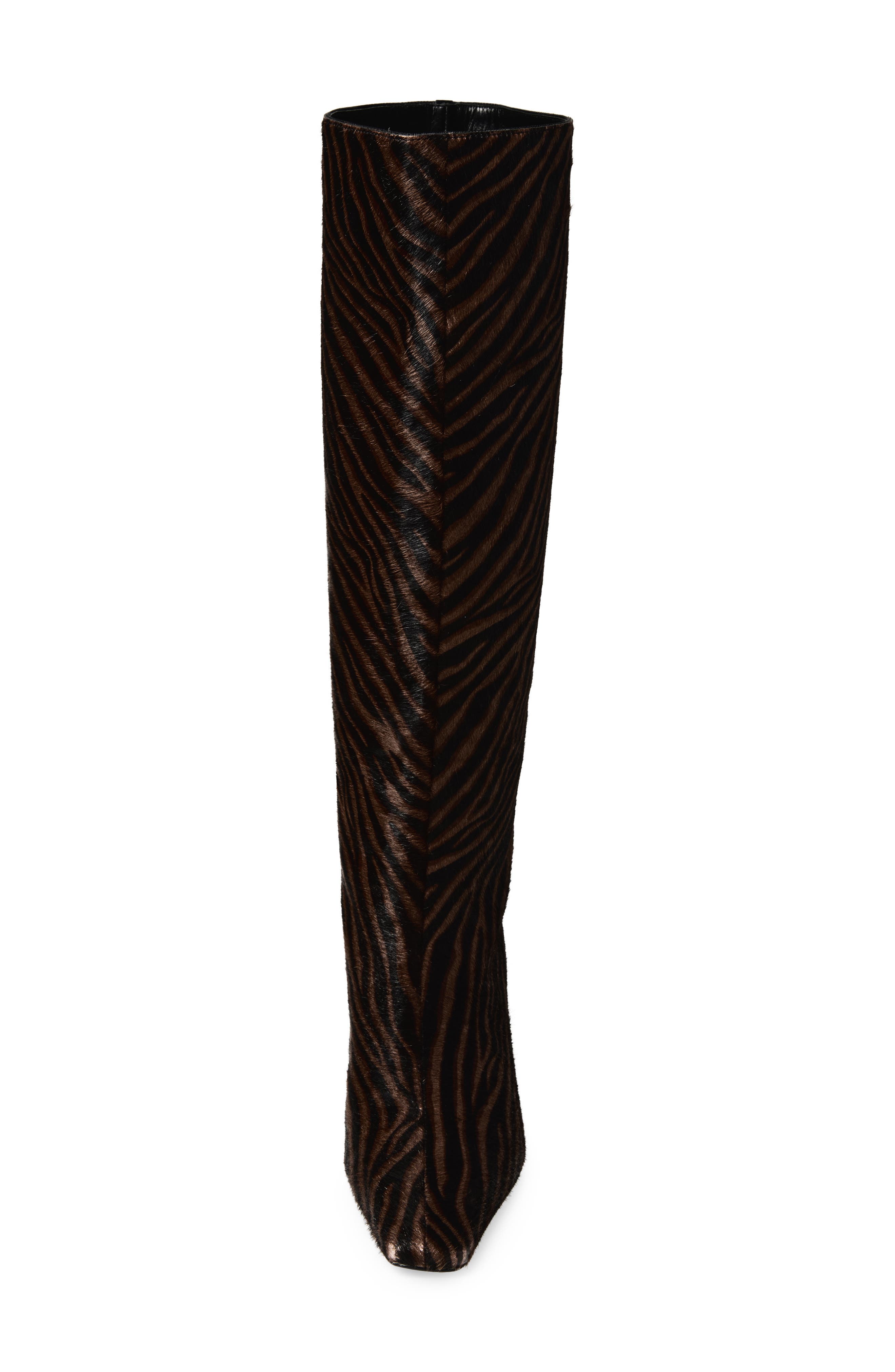Kristie Genuine Calf Hair Knee High Boot, Alternate, color, DARK BROWN