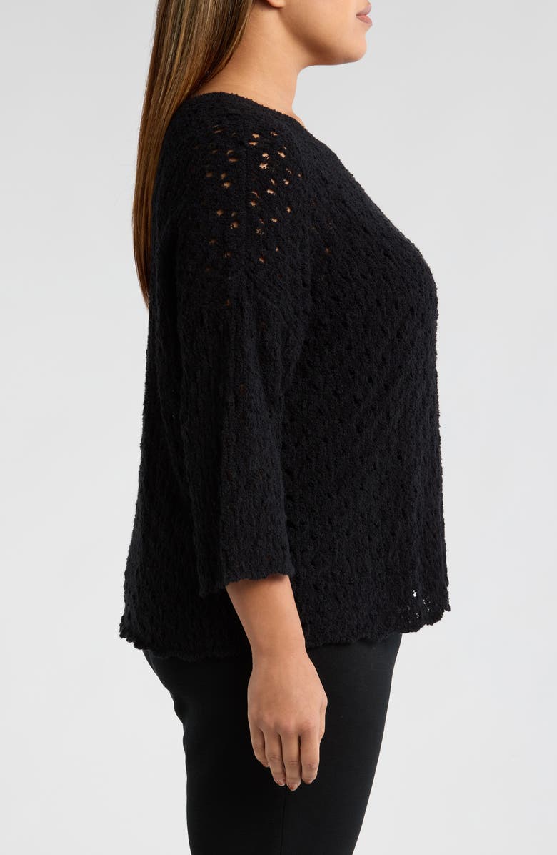 Eileen Fisher Open Stitch Organic Cotton Blend Sweater, Alternate, color, 