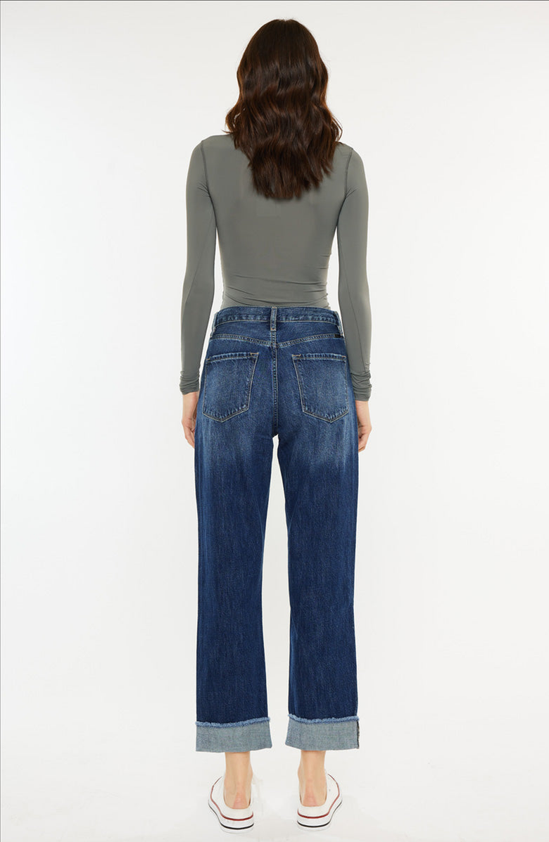 KanCan Finley Essentials High Rise Straight Leg Jeans, Alternate, color, Dark Wash