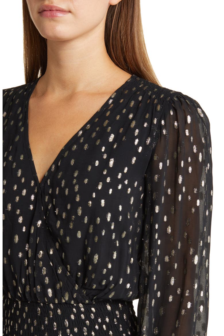 cristiana long sleeve dress Cristiana Long Sleeve Dress - True Navy Poly Crepe Swirl Clip The Islands