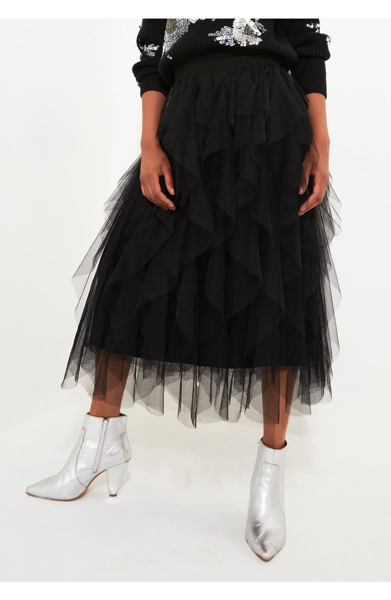 Joe Browns Tulle Midi Skirt, Alternate, color, Black