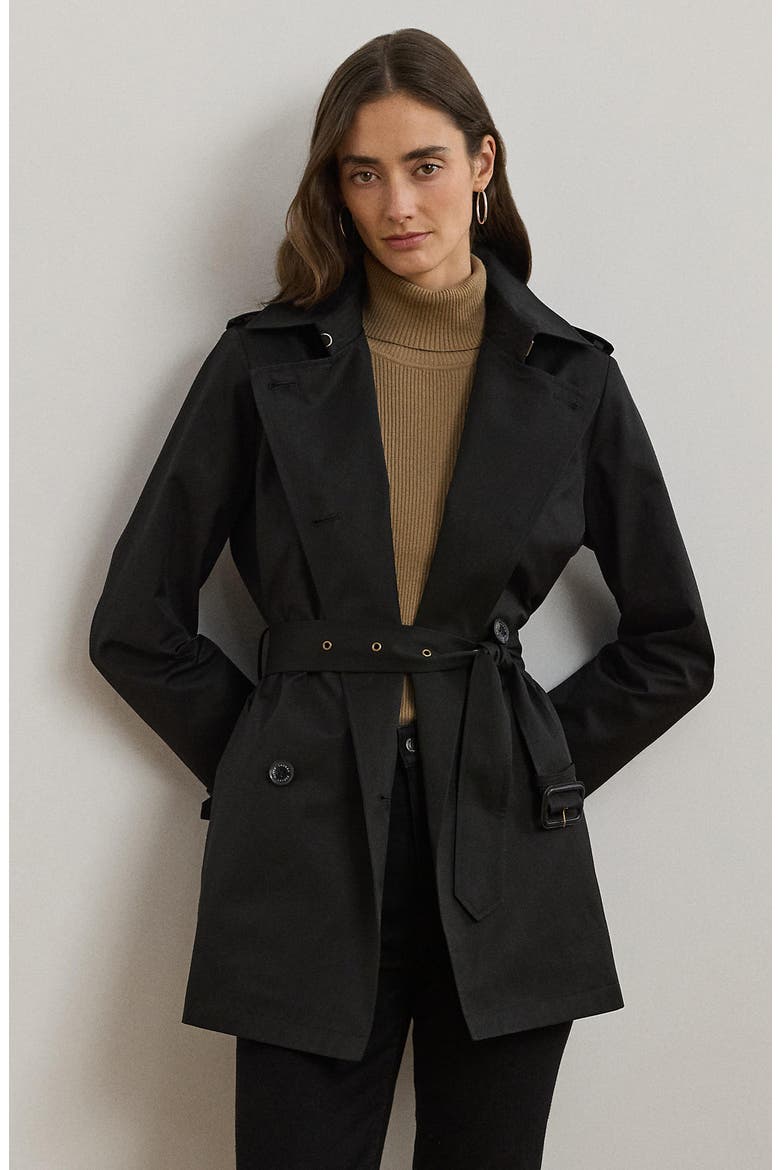 Ainsworth Double Breasted Trench Jacket, Alternate, color, BLACK