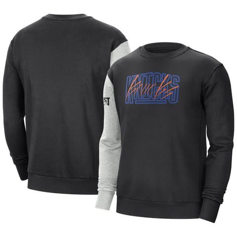 Men's Nike Black/Heather Gray New York Knicks Courtside Versus Force & Flight Pullover Sweatshirt