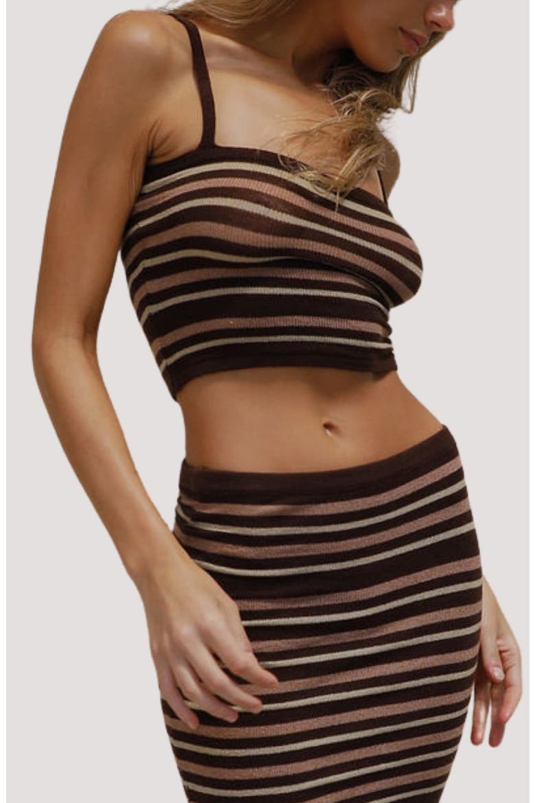 Mahlia Stripe Crop Cover-Up Camisole, Main, color, WARM UMBRA STRIPE
