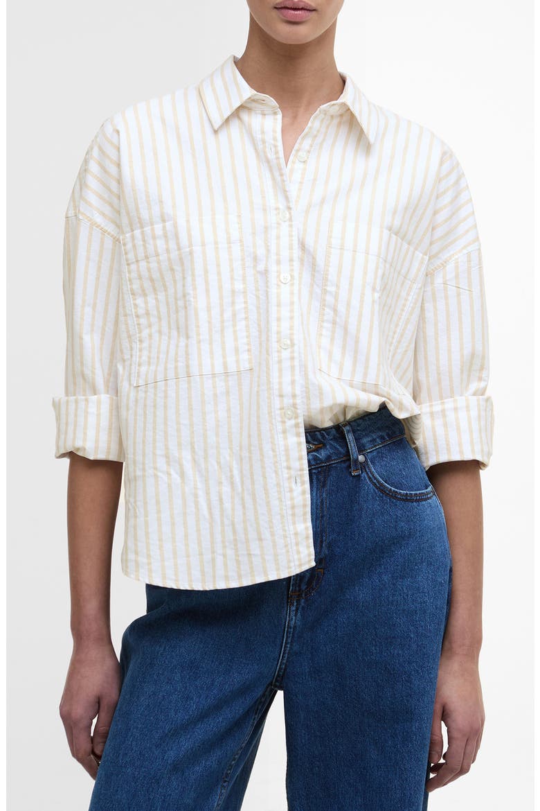 Lavensdale Cotton Oxford Shirt, Main, color, PALE CAMEL STRIPE