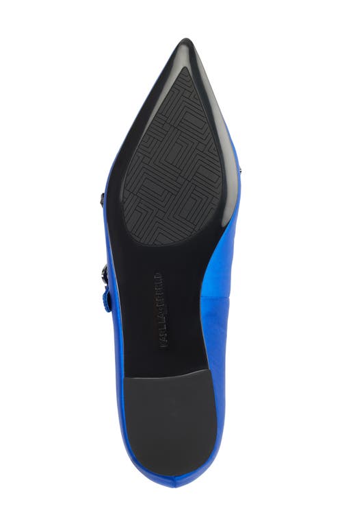 Karl Lagerfeld Paris Veyda Pointed Toe Mary Jane Flat In Cobalt