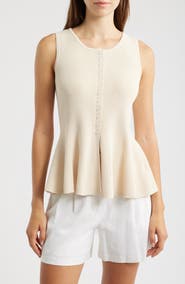DELUC Puglia Knit Peplum Vest