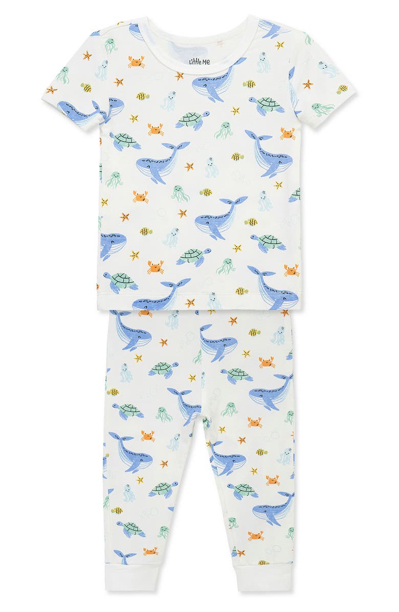 Little Me 2-Pack Ocean Stretch Viscose Pajamas Set, Alternate, color, Multi