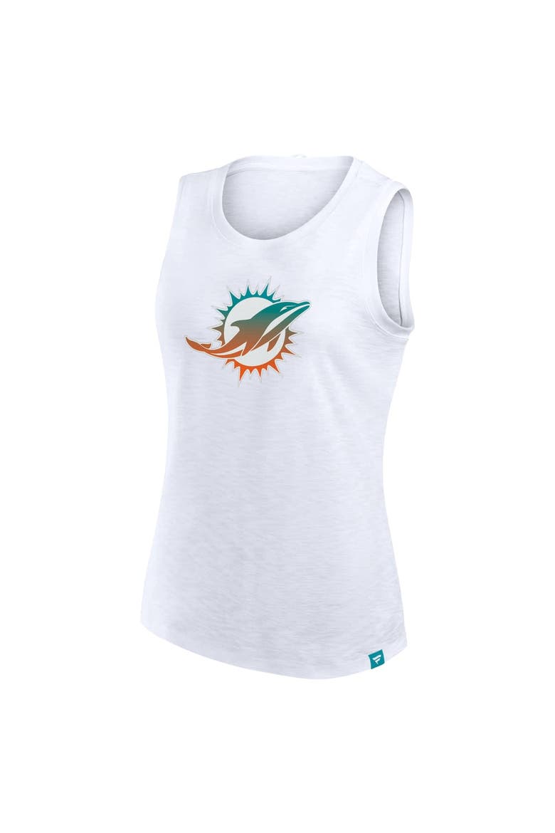 Women's Fanatics  White Miami Dolphins Slub Tank Top, Alternate, color, White