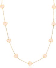 The Lovery Fine Jewelry Pink Pearl Heart Station Necklace