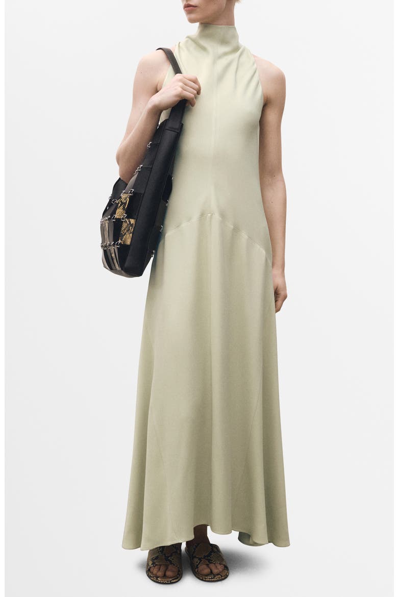 A-Line Satin Dress, Main, color, PASTEL GREEN