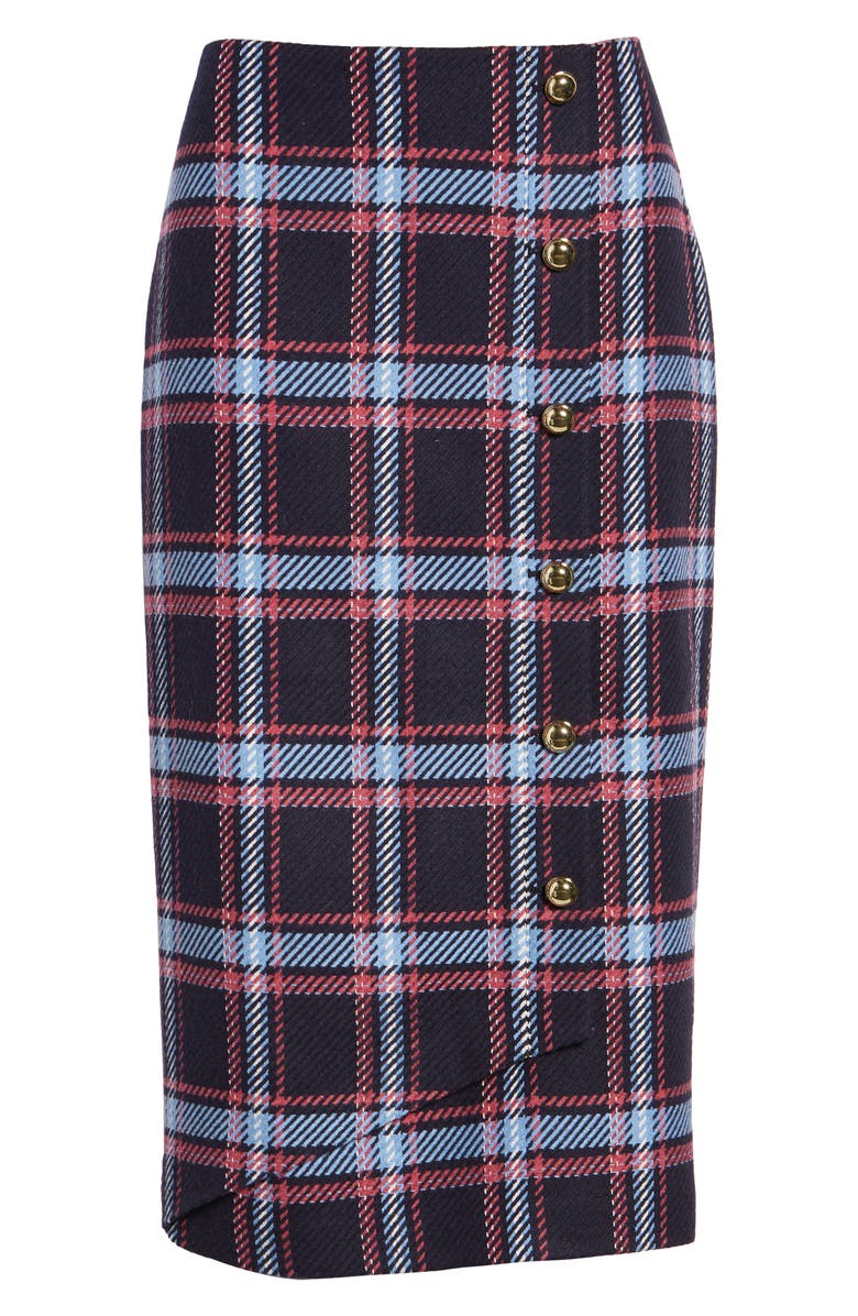 Halogen<sup>®</sup> x Atlantic-Pacific Plaid Wrap Pencil Skirt, Alternate, color,