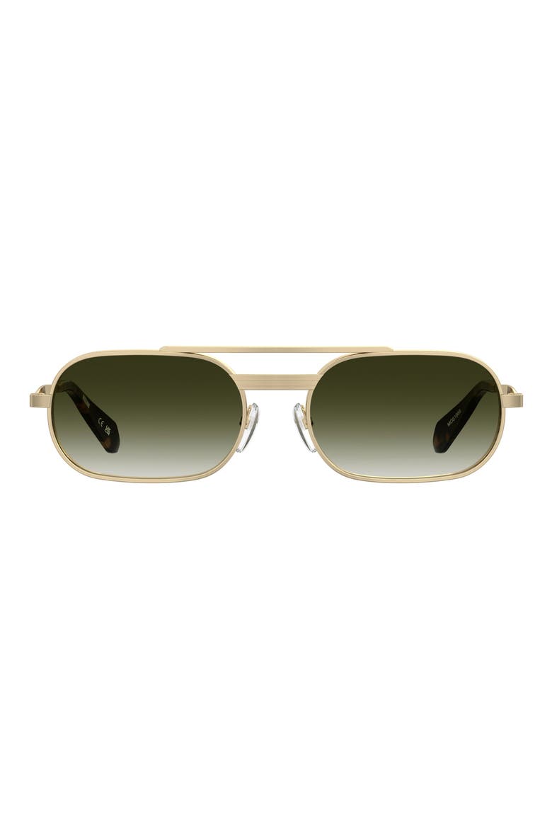 56mm Oval Sunglasses, Main, color, ROSE GOLD/ GREEN SHADED