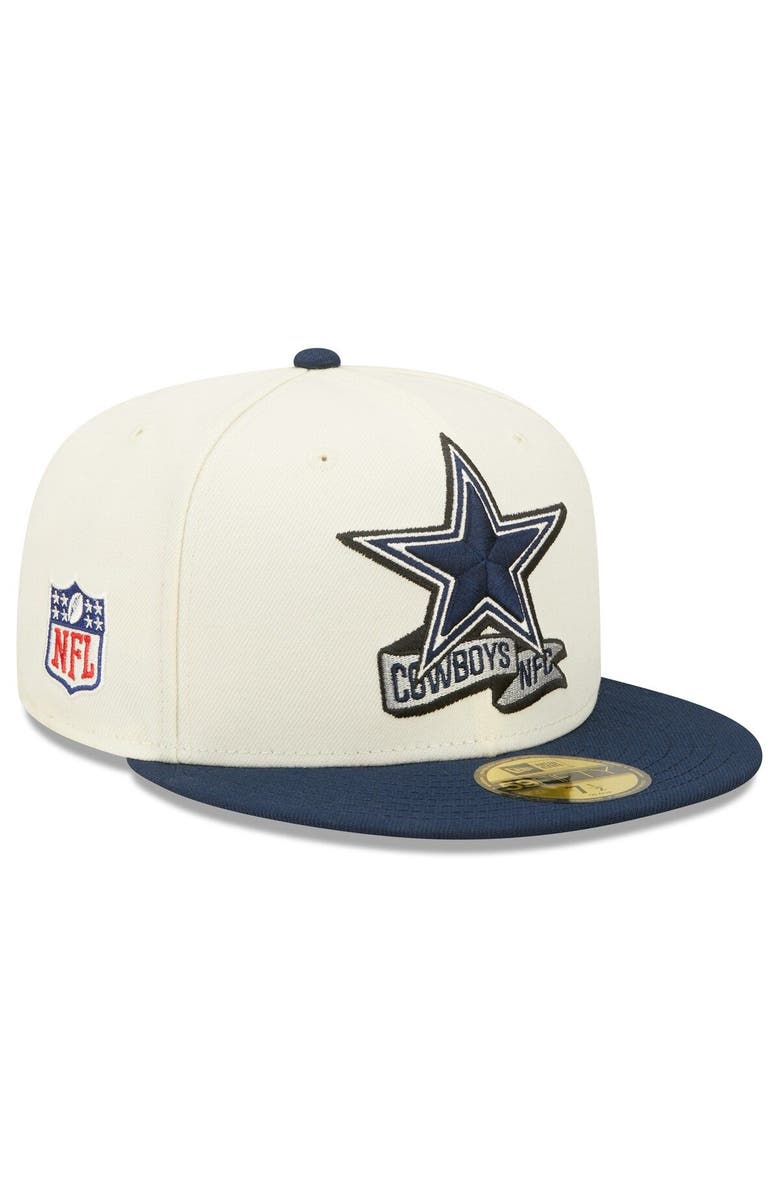 New Era Men's New Era Cream/Navy Dallas Cowboys 2022 Sideline 59FIFTY Fitted Hat, Main, color, Cream