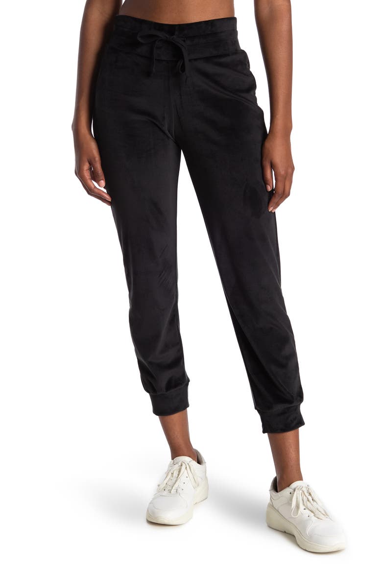 Velour Joggers, Main, color, BLACK