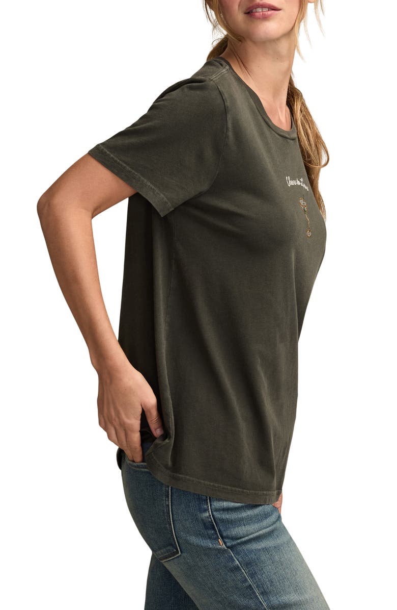 Lucky Brand Love at First Sip Embellished T-Shirt, Alternate, color, Raven