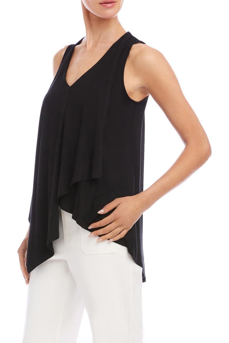 Drape Layered Asymmetric Tank, Alternate, color, BLACK