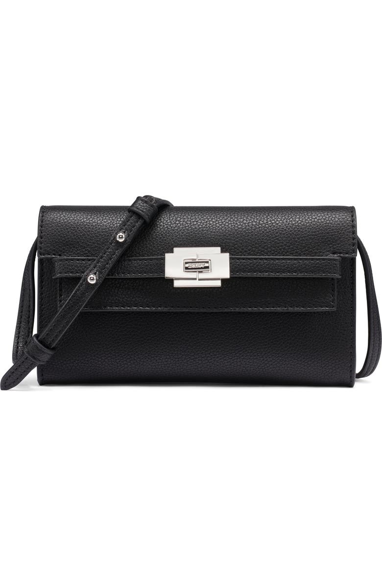 DKNY Bryar Wallet On A String, Main, color, Black/Silver