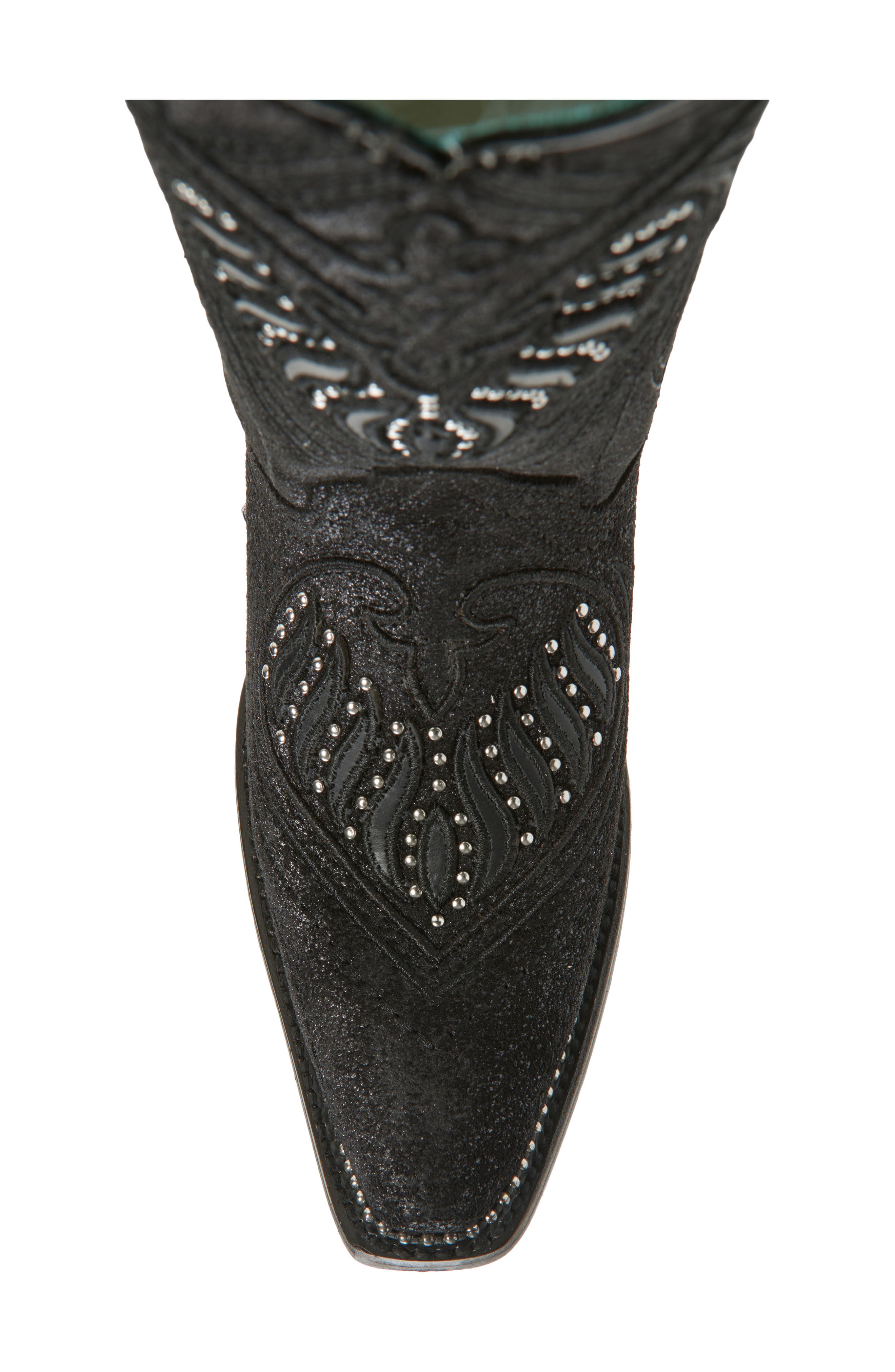 CORRAL Overlay Mid Calf Western Boot, Alternate, color, Black