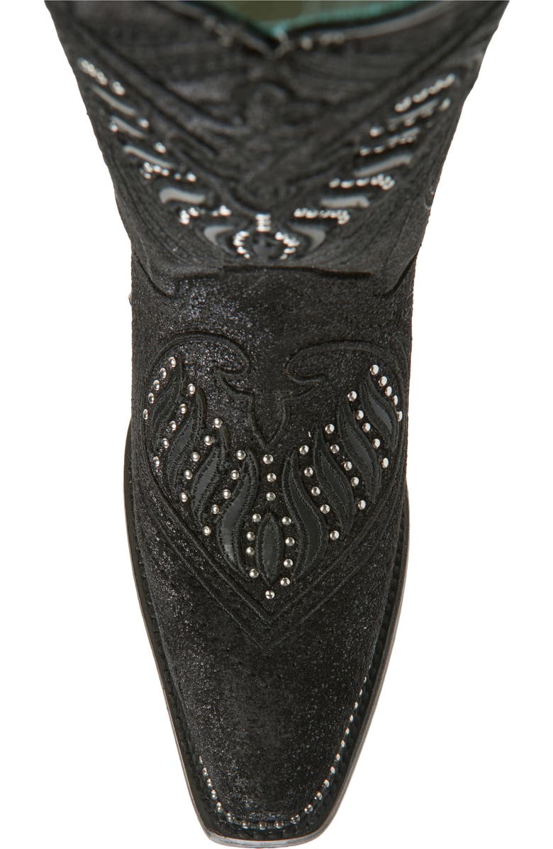 CORRAL Overlay Mid Calf Western Boot, Alternate, color, Black