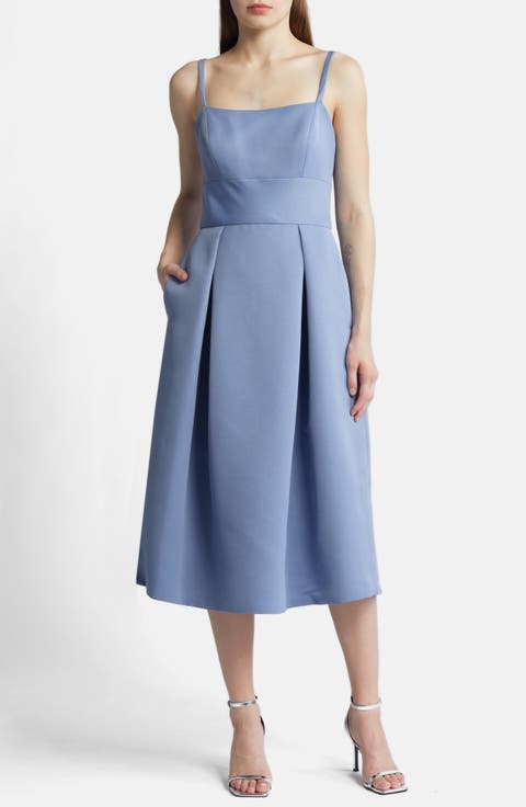 Faille Cocktail Midi Dress