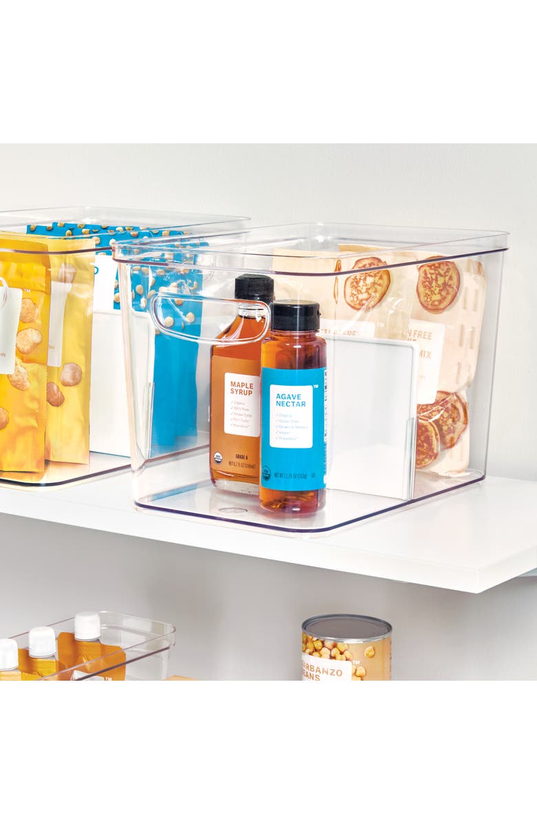 iDesign Divided Pantry Organizer Bin - Set of 4 - Clear/White, Alternate, color, Clear