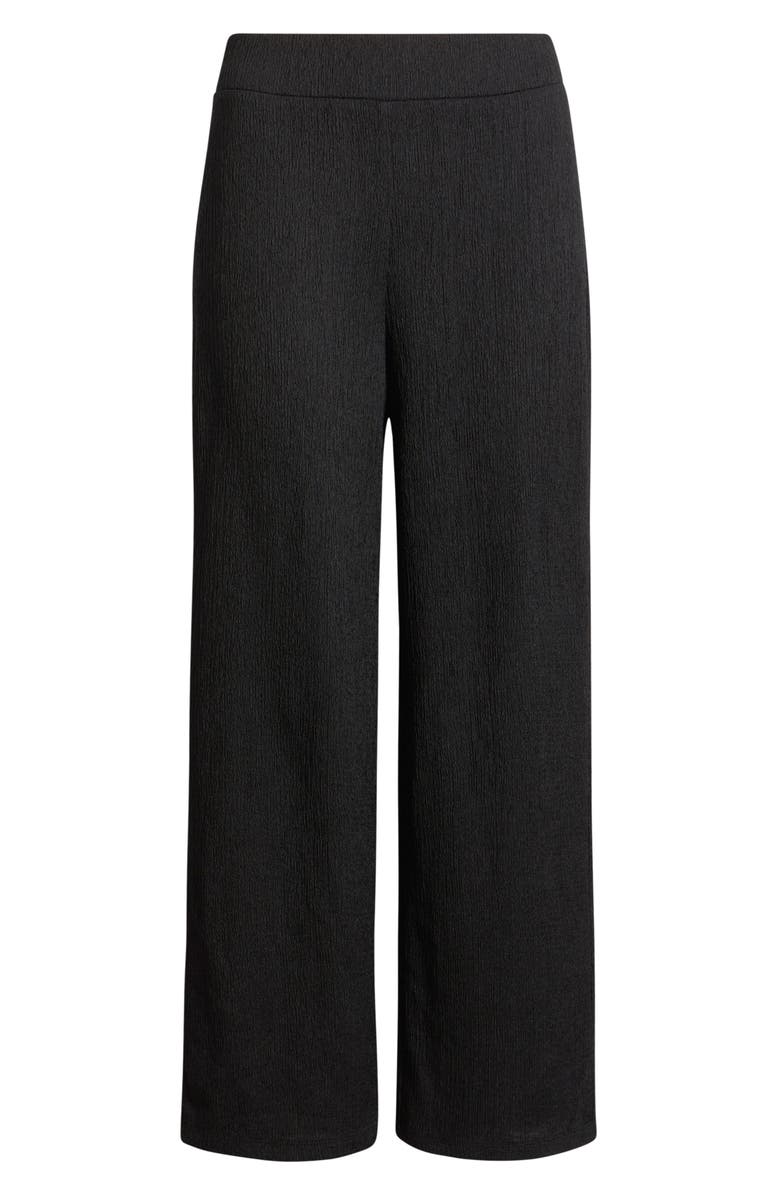 Anne Klein Crinkle Pull-On Ankle Wide Leg Pants, Alternate, color, Anne Black