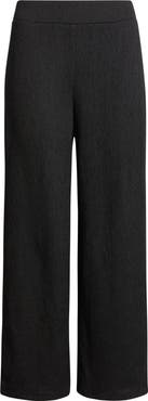 Anne Klein Crinkle Pull-On Ankle Wide Leg Pants