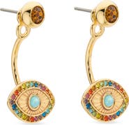 Kurt Geiger London Rainbow Evil Eye Barbell Drop Earrings