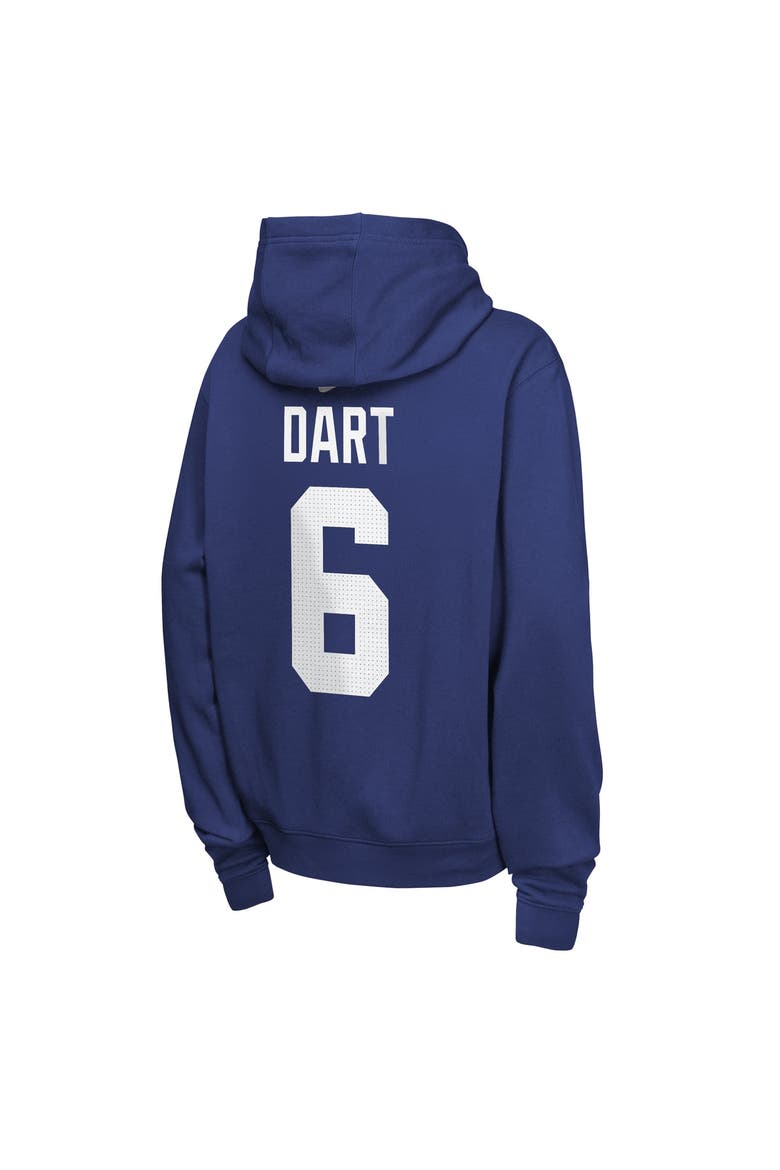 Youth Nike Jaxson Dart Royal New York Giants Name & Number Club Fleece Hoodie, Alternate, color, Royal
