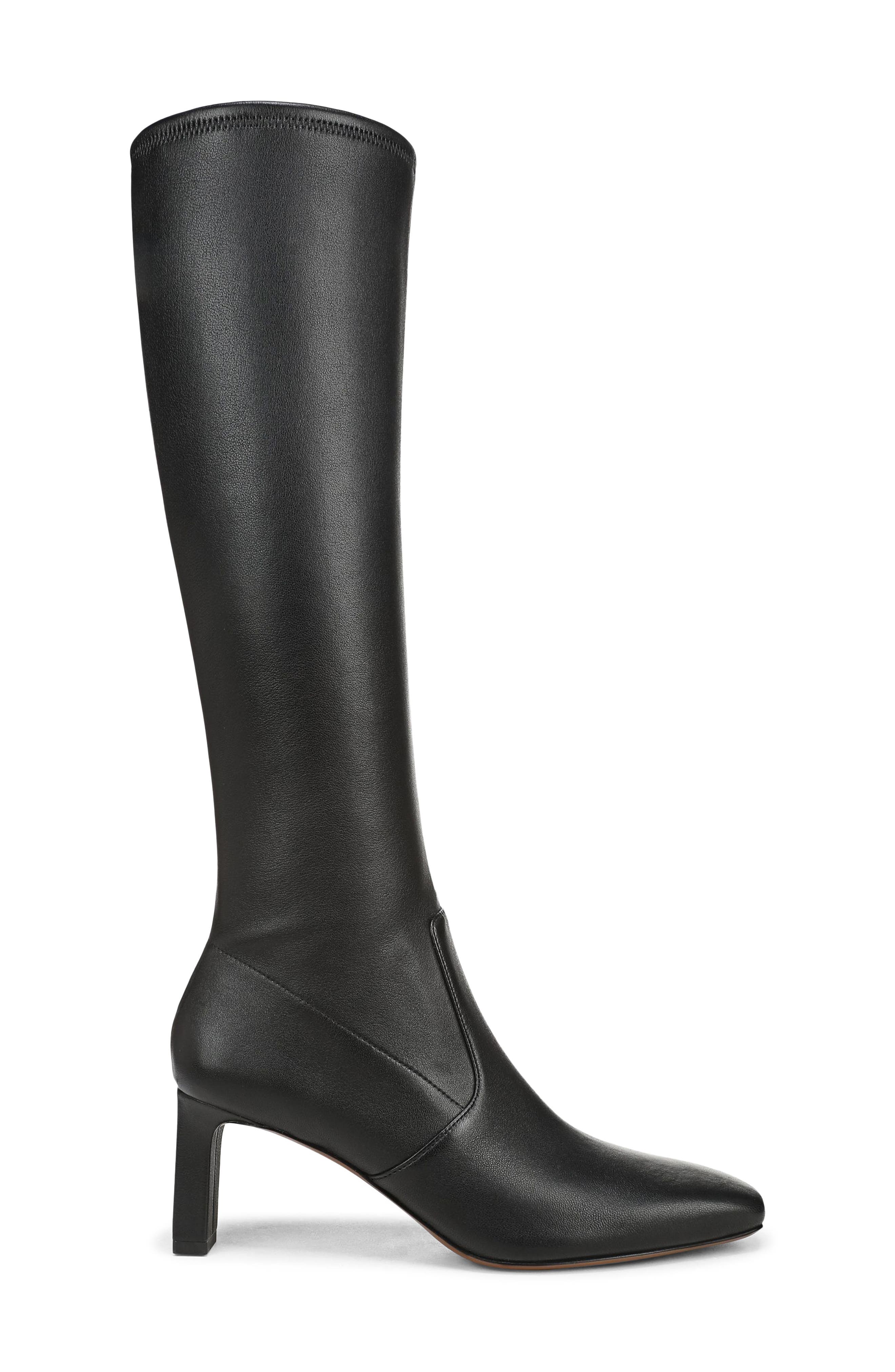 Violette Leather Knee High Boot, Alternate, color, BLACK NAPPA