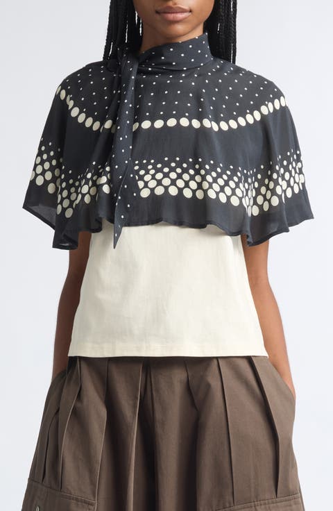 Elly Polka Print Cape T-Shirt